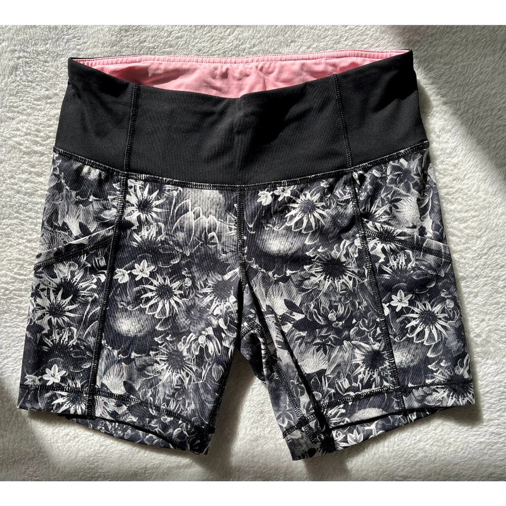 lululemon Floral Print Biker Shorts
